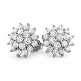 1.4 CTW Simulated Diamond Flower Earrings