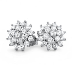 1.4 CTW Simulated Diamond Flower Earrings
