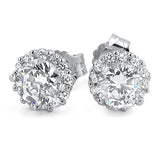 1.16 CTW Simulated Diamond Halo Stud Earrings