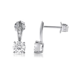 1 CTW Simple CZ Small Drop Earrings