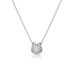 0.50 Carat CZ Horseshoe Solitaire Necklace